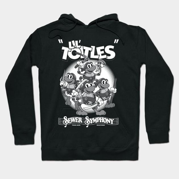 Vintage Cartoon Ninja Turtles - Rubberhose Toitles - Sewer Symphony Hoodie by Nemons